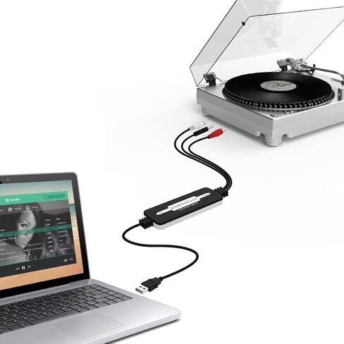 USB 2.0 Audio Capture Card for Vinyl Records, Audio Grabber for Cassette Tapes to Digital MP3 Converter with Stereo RCA/3.5mm Music Interface, Support Mac & Windows 7/8/10/11/XP/Vista in Saudi Arabia