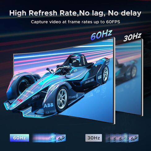 XIIXMASK USB 3.0 HDMI Capture Card, 4K Pass-Through, 1080P 60FPS Capture | Dual-port USB-A/USB-C Video Game Capture, Ultra-Low Latency 4K Pass-Through for PS4/PS5, Switch 1/2, Xbox, PC, Mac, Camera in Saudi Arabia