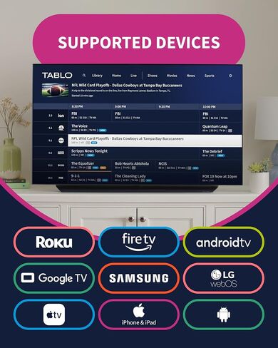 Tablo TV 4th Gen 4‑Tuner Over‑The‑Air DVR – No Subscriptions | Works with any TV Antenna & Compatible Devices | Watch, Pause & Record Live TV in Saudi Arabia
