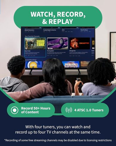 Tablo TV 4th Gen 4‑Tuner Over‑The‑Air DVR – No Subscriptions | Works with any TV Antenna & Compatible Devices | Watch, Pause & Record Live TV in Saudi Arabia