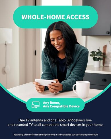 Tablo TV 4th Gen 4‑Tuner Over‑The‑Air DVR – No Subscriptions | Works with any TV Antenna & Compatible Devices | Watch, Pause & Record Live TV in Saudi Arabia