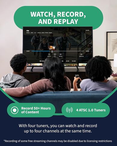 Tablo TV 4th Gen 4‑Tuner Over‑The‑Air DVR + Antenna – No Subscriptions | 35-mile range TV Antenna Included | Watch, Pause & Record Live TV | 50+ hrs Storage in Saudi Arabia