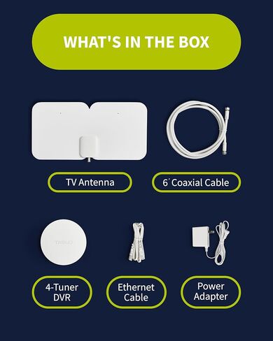Tablo TV 4th Gen 4‑Tuner Over‑The‑Air DVR + Antenna – No Subscriptions | 35-mile range TV Antenna Included | Watch, Pause & Record Live TV | 50+ hrs Storage in Saudi Arabia