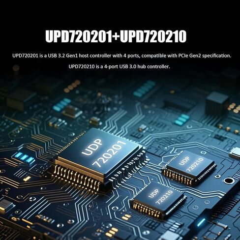 بطاقة توسيع GLOTREND U6A2C ذات 8 منافذ PCIe USB، 2 منافذ USB-C و6 منافذ USB-A (USB 3.2 الجيل 1)، متوافقة مع نظام التشغيل Windows Linux (ليس لنظام التشغيل Mac OS) in Kuwait