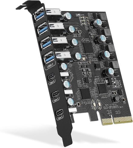PCIe to USB 3.2 Gen 2 Card with 20 Gbps Bandwidth 7 USB Ports (4 USB Type-A and 3 Type-C Ports), PCI Express (PCIe) Expansion Card for Desktop PC in Saudi Arabia