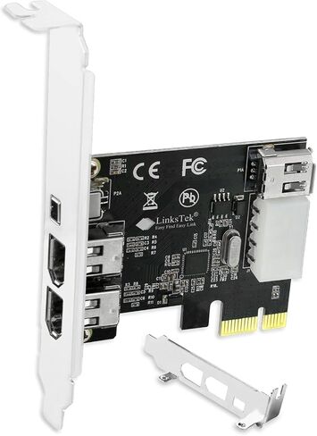 PCIE-1394A 4-Ports 1394A PCIE FireWire 400 Expansion Card for Windows Desktop PCs, 3X 6Pin and 1X 4Pin 1394A 400Mbps Ports, with 4Pin-6Pin 1394A Cables and Low Profile Bracket in Saudi Arabia