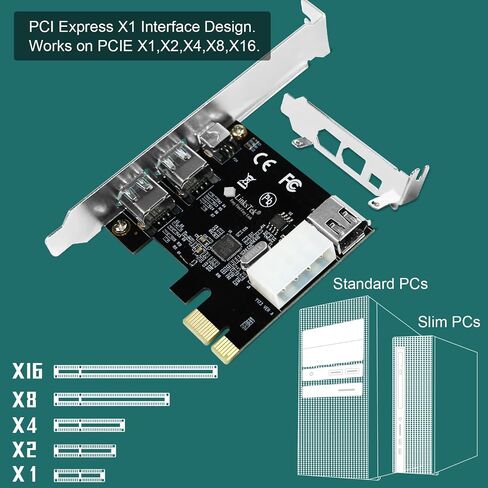 PCIE-1394A 4-Ports 1394A PCIE FireWire 400 Expansion Card for Windows Desktop PCs, 3X 6Pin and 1X 4Pin 1394A 400Mbps Ports, with 4Pin-6Pin 1394A Cables and Low Profile Bracket in Saudi Arabia