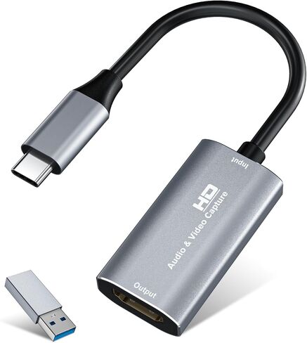 Video Capture Card, 4K USB3.0 HDMI to USB C, 1080P60FPS HDMI Capture Card for Streaming, Gaming, Video Recording Compatible with Switch, Xbox, PS4, OBS, Windows, Mac OS, Zoom(Silver) in Kuwait