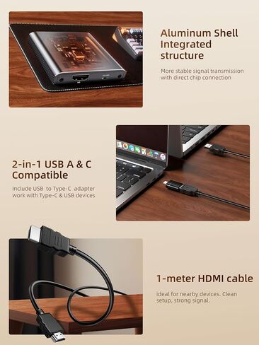VHS to Digital Capture Card – USB Video Capture Card with HDMI Loop Out, RCA AV to USB for VCR/DVD/Hi8/PS2/Wii, 1080P 30fps Analog to Digital Converter, Effortless Record & Preview Old Videos on TV/PC in Saudi Arabia