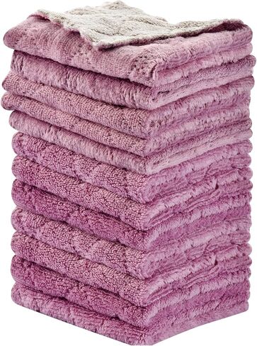 OstWony 12PCS Kitchen Towels Dish Cloths, Reusable Cleaning Rags 10x6in | Kitchen Towels Dish Towels,Multipurpose Reusable Dish Cloths,Highly Absorbent,Double-Sided Microfiber Cleaning Rag in Saudi Arabia