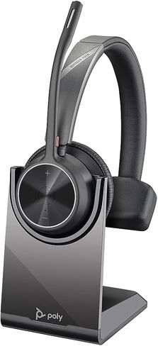 Poly - Voyager 4310 UC Wireless Headset + Charge Stand (Plantronics) - Single-Ear Headset w/Mic - Connect to PC/Mac via USB-A Bluetooth Adapter, Cell Phone via Bluetooth -Works with Teams, Zoom &More | Charge Stand, Single-Ear w/Mic, Connect to PC/Mac via in Saudi Arabia
