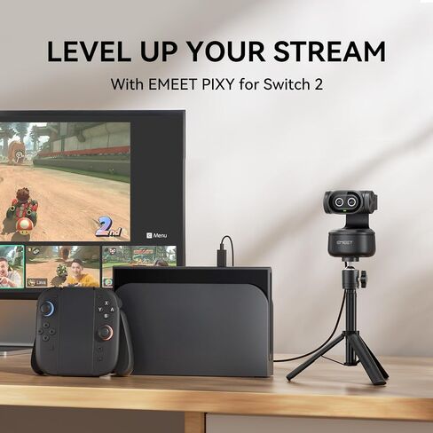 EMEET PIXY Dual-Camera AI-Powered PTZ Camera 4K, AI Tracking | PDAF&AI Autofocus 0.2s, 1/2.55'' Sony Sensor, 3 Mics, Presets, 4K Webcam for Streaming and OBS/Twitch/Switch 2 Compatible in Saudi Arabia