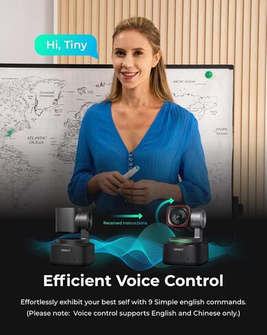 OBSBOT Tiny 2 Webcam 4K Voice Control PTZ, AI Tracking Multi-Mode & Auto Focus, Web Camera with 1/1.5" Sensor, Gesture Control, 60 FPS, HDR Light Correction, Webcam for PC, Streaming, Meeting, etc. | Web Camera with 1/1.5" Sensor, Gesture Control, 60 FPS, in Kuwait