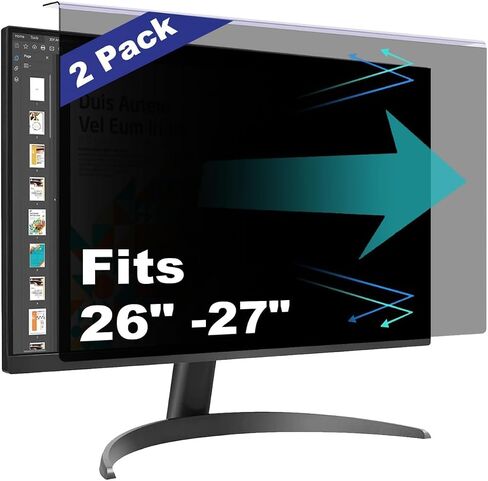 2 Pack Computer Privacy Screen Shield Compatible for 23.6/23.8/24 Inch 16:9 | Blue Light Filter - Hanging Design for Easy On/Off Removable Setup in Saudi Arabia