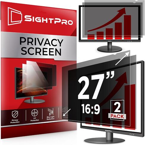24 Inch 16:9 [2 Pack] Computer Privacy Screen Filter for Monitor - Privacy Shield and Anti-Glare Protector in Saudi Arabia