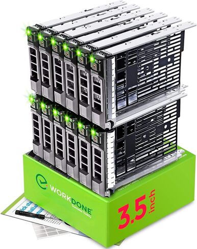 WORKDONE 2-Pack 3.5" LFF Caddy Tray - fits Dell PowerEdge 13-11th G. F238F | Only for bigger 4.2" Wide Hot-Plug Bay, R320 T320 R420 T420 R520 T620 R720 R720XD, Tray Sled, HDD Labels, Screws, Manual in Saudi Arabia