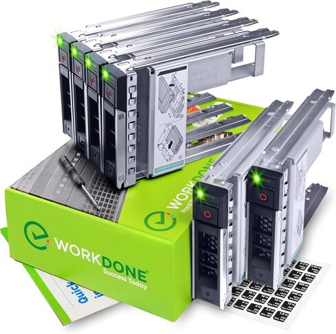 WORKDONE 6-Pack - 3.5" Hard Drive Caddy X7K8W with 2.5" SSD Adapter 9W8C4 | Only for bigger 4.2" Wide Hot-Plug Bay, fits Dell PowerEdge 17-14th Gen, R240 R340 R740 R740xd2 R7415 R7425 R6415 R550 R450 in Saudi Arabia