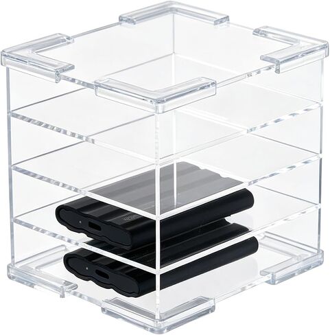 Acrylic External Hard Drive Organizer, 4-Bay Desktop Holder for HDD & SSD, Clear Portable Drive Storage in Saudi Arabia