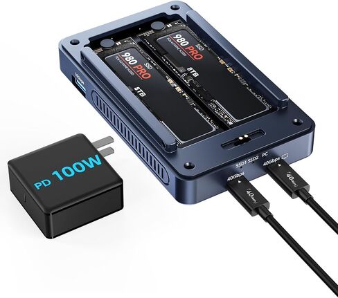 ACASIS 40Gbps M.2 NVMe SSD Enclosure with Cooling Fan | M.2 Enclosure Compatible with TB5/4/3USB4/USB3.2/3.1/3.0/2.0, TBU 405 Pro for M1 M2 Pro/Max Support 2280/2260/2242/2230 in Saudi Arabia