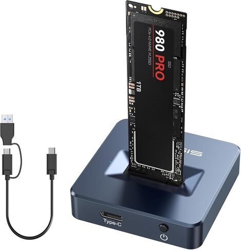 ACASIS 10Gbps M.2 NVMe & SATA SSD to USB Docking Station, NVMe SSD Reader | 10Gbps• Tool-Free Drive Access• Fast SSD Swaps • Open Dock Cooling • Aluminum Alloy • Plug & Play • Supports NVMe & SATA SSDs in Saudi Arabia