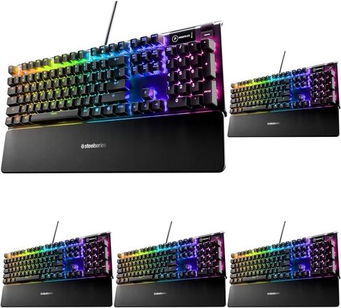 SteelSeries Apex 3 RGB Gaming Keyboard – 10-Zone RGB Illumination – IP32 Water Resistant – Premium Magnetic Wrist Rest (Whisper Quiet Gaming Switch) in Saudi Arabia