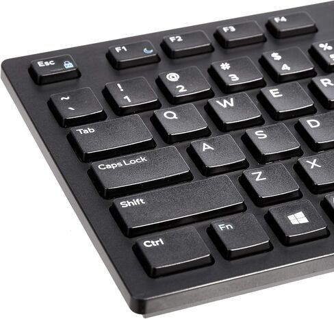 Amazon Basics Wired QWERTY Keyboard, Works with Windows, Plug and Play, Easy to Use with Media Control, Full-Sized, Black in Saudi Arabia