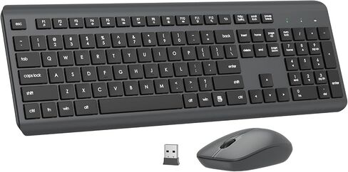 Wireless Keyboard and Mouse Combo, Full Size Silent Ergonomic Keyboard and Mouse, Long Battery Life, Optical Mouse, 2.4G Lag-Free Cordless Mice Keyboard for Computer, Mac, Laptop, PC, Windows in Saudi Arabia