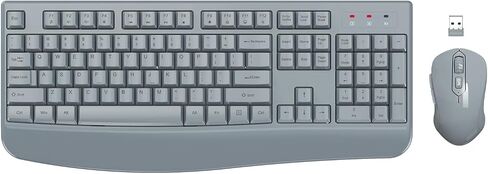 Wireless Keyboard and Mouse Combo, EDJO 2.4G Full-Sized Ergonomic Computer Keyboard with Wrist Rest and 3 Level DPI Adjustable Wireless Mouse for Windows, Mac OS Desktop/Laptop/PC in Saudi Arabia