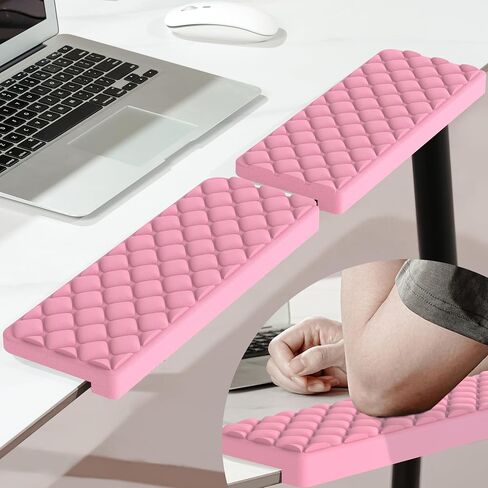 MEKASS L-Shaped Desk Elbow Pad for Desk, Memory Foam Elbow Support Padding with Non-Slip, Ergonomic Desk Edge Cushion, Wrist Comfort Support for Office Home 2 Pcs (Diamond Black) in Saudi Arabia