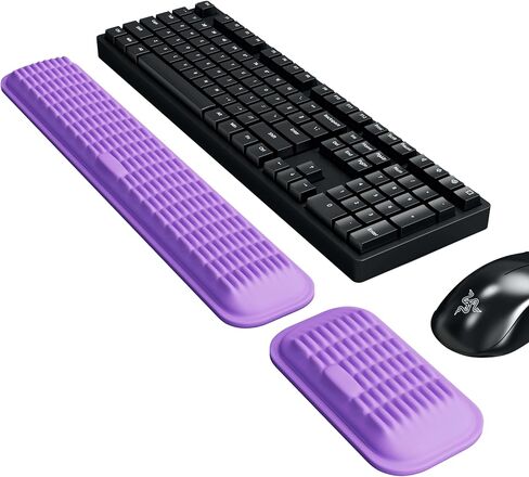 MEKASS Ergonomic Wrist Rest for Keyboard and Mouse, Soft Memory Foam Keyboard Wrist Rest Set with Non-Slip Silicone Base, Easy Typing, Pain Relief, Comfort for Office, Work, Gaming (Classic Black) in Saudi Arabia
