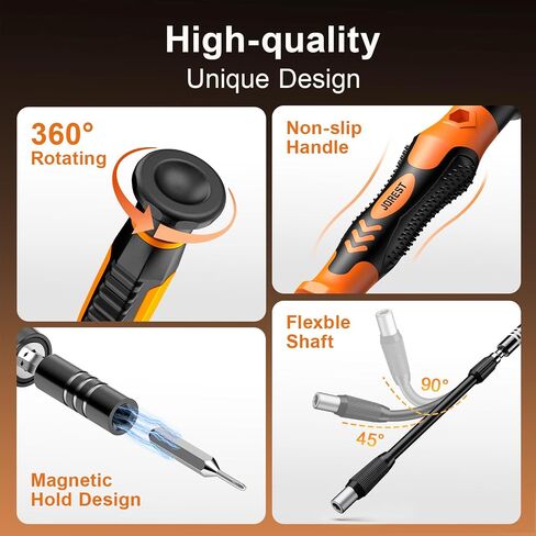 JOREST 145 in 1 Electronics Precision Screwdriver Set with 120 Bits | Magnetic Repair Tool Kit for Computer, Laptop, iPhone, PC, MacBook, Nintendo, Xbox, PS5, with ESD Wrist Strap, Gifts for Men in Saudi Arabia