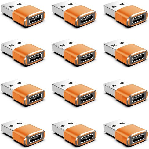 12 حزمة من محول USB إلى USB C، محول USBA ذكر إلى USBC أنثى للسيارة، أسود | محول USB إلى USBC، لهاتف iPhone 17 16 Pro Max 15 14 Plus، iWatch Ultra SE 9 10، iPad Air، Samsung Galaxy S25، Car، Xbox، أسود in Kuwait
