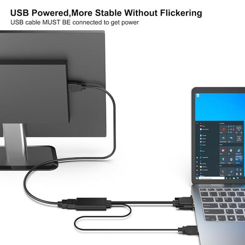 BENFEI VGA to HDMI Adapter, 1080P Converter with Audio from Computer/Laptop VGA Source to HDMI TV/Monitor in Saudi Arabia