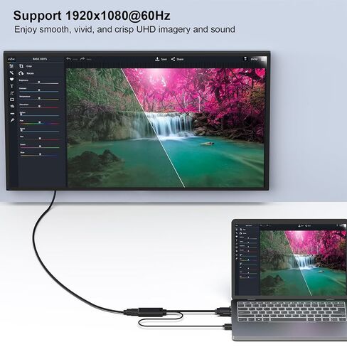 BENFEI VGA to HDMI Adapter, 1080P Converter with Audio from Computer/Laptop VGA Source to HDMI TV/Monitor in Saudi Arabia