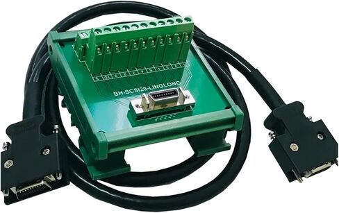 SCSI-20P SCSI CN20 MDR Female Breakout Board 20 Pin Terminal Module Adapter DIN Rail Mounting HPCN20P(20P TB and 1m Cable) in Saudi Arabia