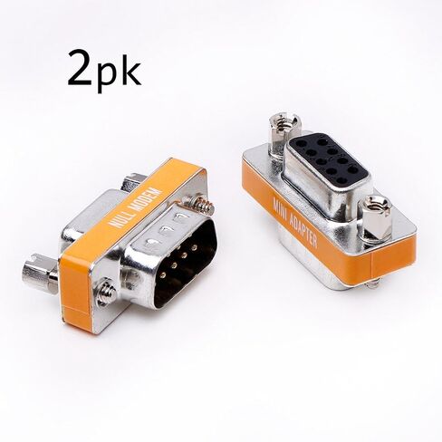 DB9 null modem male to female slimline data transfer serial port adapter 2 Pack in Saudi Arabia