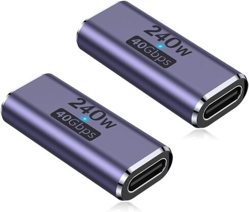 240W USB C Coupler (2 Pack), USB Type C Female to Female Adapter Extender Compatible with Thunderbolt 4/3 Support up to 240W Charging, 40Gbps Data Transfer and 8K@60Hz Video in Saudi Arabia