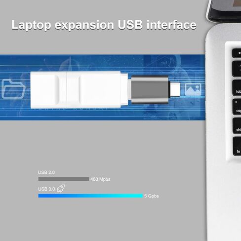 USB C to USB Adapter, Type C Thunderbolt 4 OTG Converter, USB C Male to USB 3.0 Female Adapter (3-Pack) for Apple MacBook Pro, Mac Book, iPad, Samsung Galaxy S20-S23 and More (Black/Grey/Silver) in Saudi Arabia