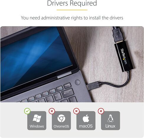 StarTech USB-A 3.0 to HDMI Converter, 1080p60, Windows Driver Required, TAA | USB 5Gbps, Single monitor, 2ch audio, Full HD, Windows X86/X64/ARM only, No macOS ChromeOS or Linux in Kuwait