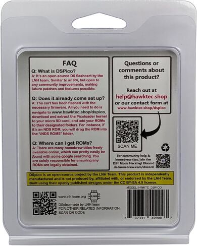 DSPico Flash Cart Adapter Card Compatible w/NDS DS DSi 2DS 3DS (R4 Upgrade) – Built on LNH Team Open-Source Platform, RP2040 Powered, Picolauncher (No Micro SD (Adapter Included)) in Kuwait