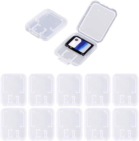 Clear Plastic Memory Card Case Compatible with SD SDHC SDXC Micro SD T-Flash Card (10 PCS) in Saudi Arabia