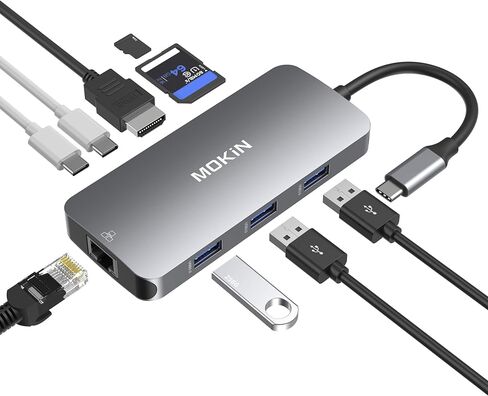 MOKiN USB C Hub HDMI Adapter, 7 in 1 Dongle with SD/TF Card Reader, USB C Data Port, 100W PD, and 2 USB 3.0 - Compatible with MacBook Pro/Air, Dell XPS, Lenovo ThinkPad in Saudi Arabia
