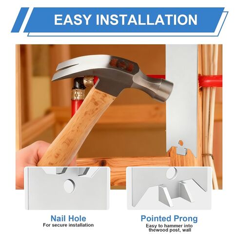 6 Inch Nail Plates Protection Shield for Wood Studs, Cable Wire Protector | 80 Pack, Rust-Resistant Metal Anti-Nail Plates with Pointed Prong for Plumbing & Wiring Protection, 6" x 1.5" in Saudi Arabia
