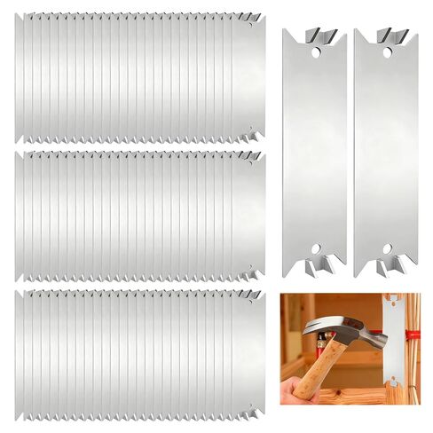 6 Inch Nail Plates Protection Shield for Wood Studs, Cable Wire Protector | 80 Pack, Rust-Resistant Metal Anti-Nail Plates with Pointed Prong for Plumbing & Wiring Protection, 6" x 1.5" in Saudi Arabia