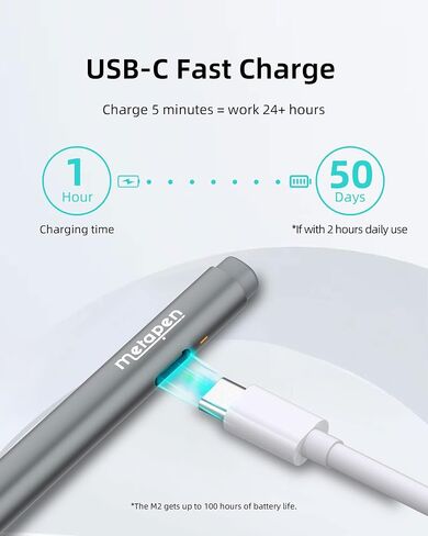Metapen Stylus Pen M2 for Surface (Premium, 4096 Finest Control, Eraser End) - Compatible with Surface Pro 7//8/9/X//10/11/Book 3/Laptop 4/Studio 2, ASUS VivoBook Flip 14, for Creators,Students,Doers in Kuwait