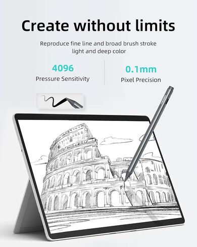 Metapen Stylus Pen M2 for Surface (Premium, 4096 Finest Control, Eraser End) - Compatible with Surface Pro 7//8/9/X//10/11/Book 3/Laptop 4/Studio 2, ASUS VivoBook Flip 14, for Creators,Students,Doers in Kuwait