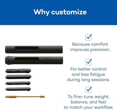 Wacom Pro Pen 3 Customization Kit | If your Wacom device came with the slim version of the PP3, this kit comes with the grips & weights to configure the pen in Saudi Arabia
