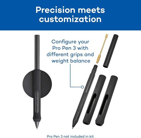 Wacom Pro Pen 3 Customization Kit | If your Wacom device came with the slim version of the PP3, this kit comes with the grips & weights to configure the pen in Saudi Arabia
