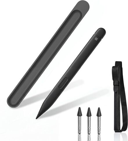 Surface Slim Pen 2 Matte - Bluetooth 5.0 Connectivity - 4,096 Points of Pressure Sensitivity - with Slim Pen 3 Tips and Pencil Holder in Saudi Arabia