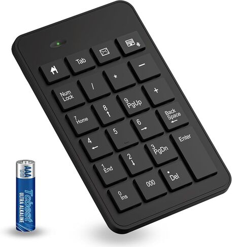 Wireless Number Pad with Battery, Enhanced Efficiency with 23 Keys Numeric Keypad Upgraded Version of 10 key USB Keyboard Financial Accounting Numpad for Laptop, PC, Notebook, Desktop,Surface Pro in Saudi Arabia